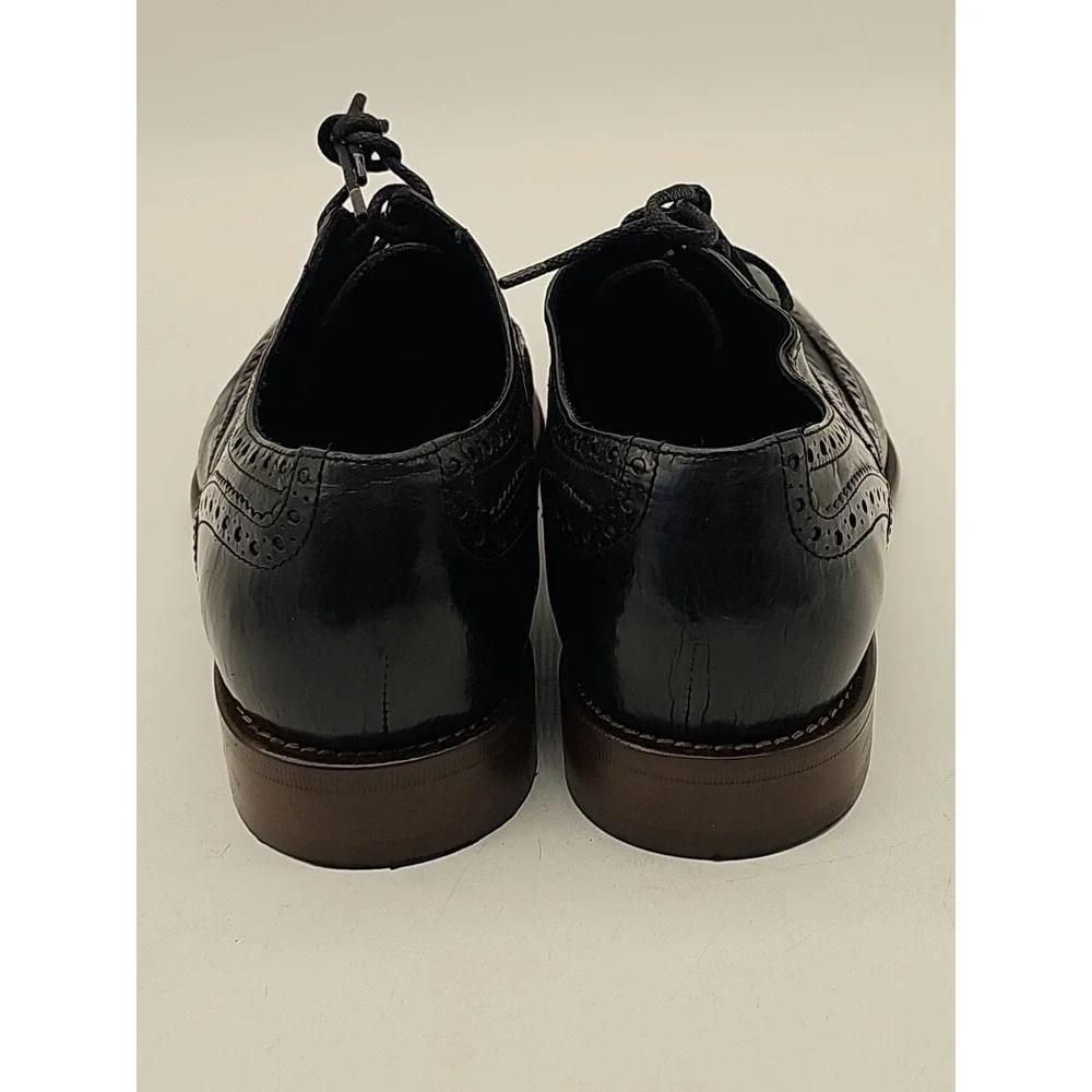 Johnston & Murphy JM 1850 Black Leather Wingtip Brogue Dress Shoes Men Sz 9M US